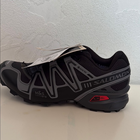 Salomon Black Gray Speedcross 3 GTX Gortex Trail Shoes Size 6 NWT - Picture 10 of 16